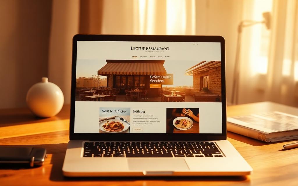 Vista previa de una web de demostración para restaurante